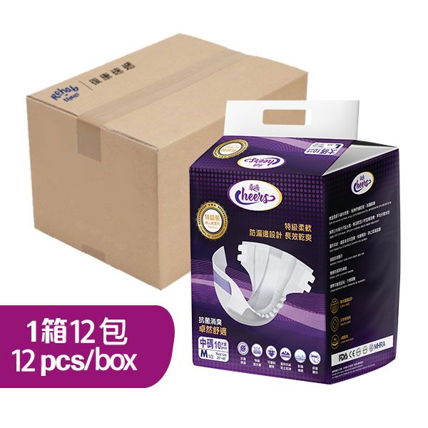 卓適成人紙尿片 (特級裝) 中碼 (一包10片，一箱12包)