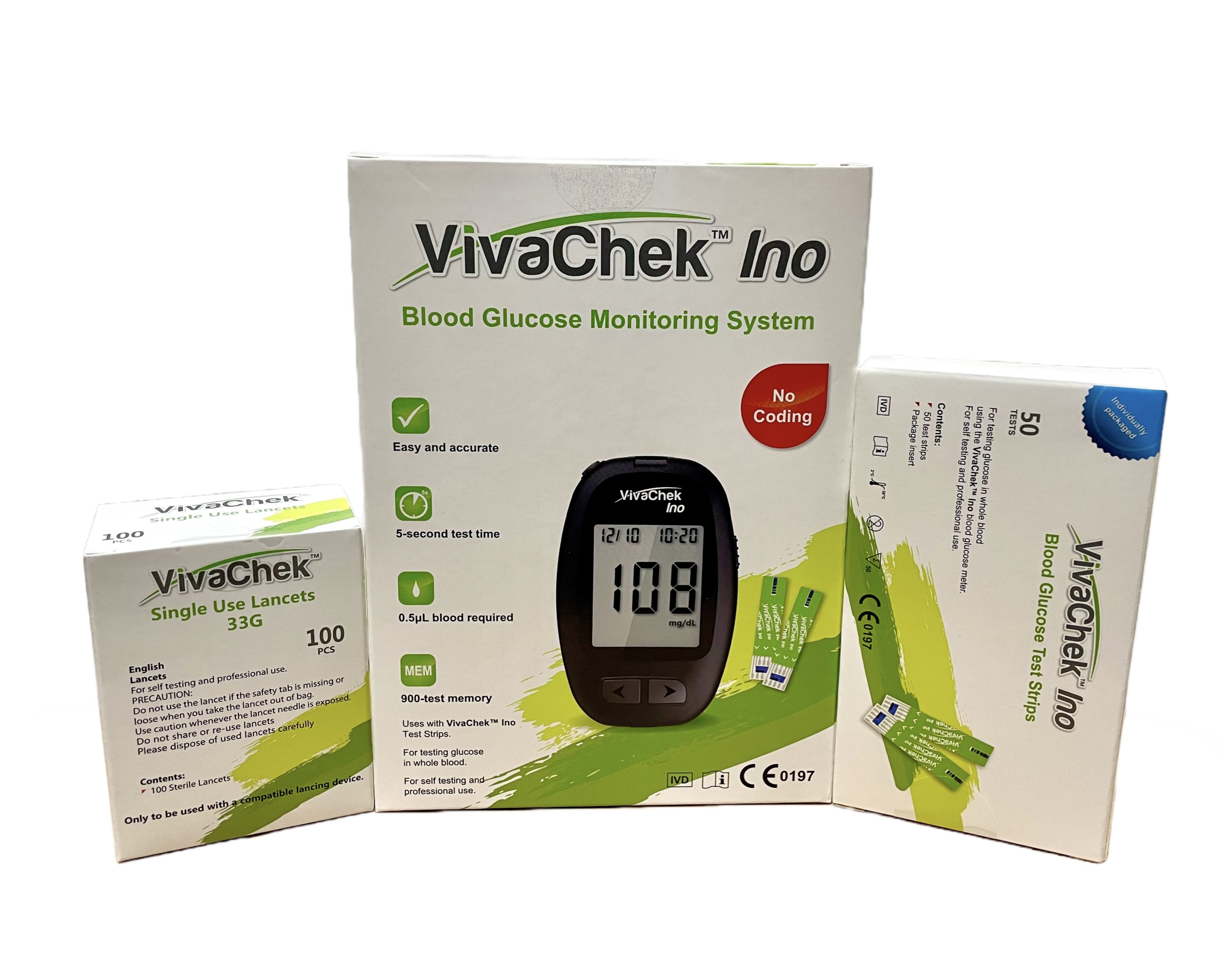 美國VivaChek血糖機套裝.(1機、1支筆、100針、紙50片)