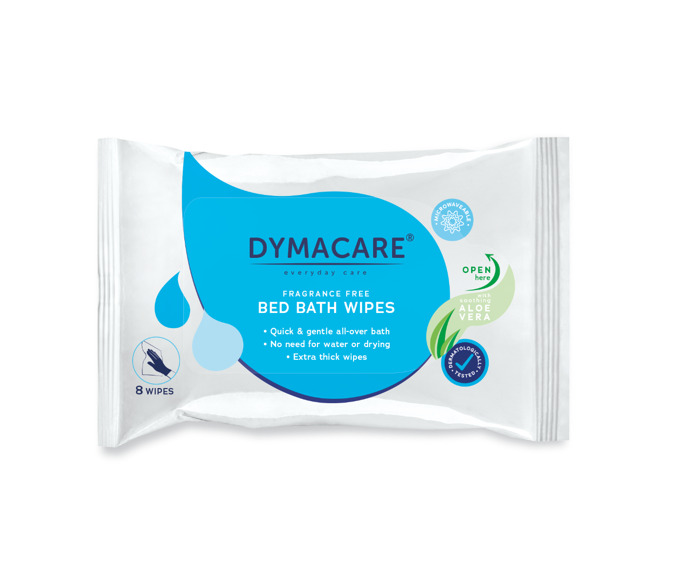 英國Dymacare 蘆薈清爽無添加沐浴抹布 (8片裝)